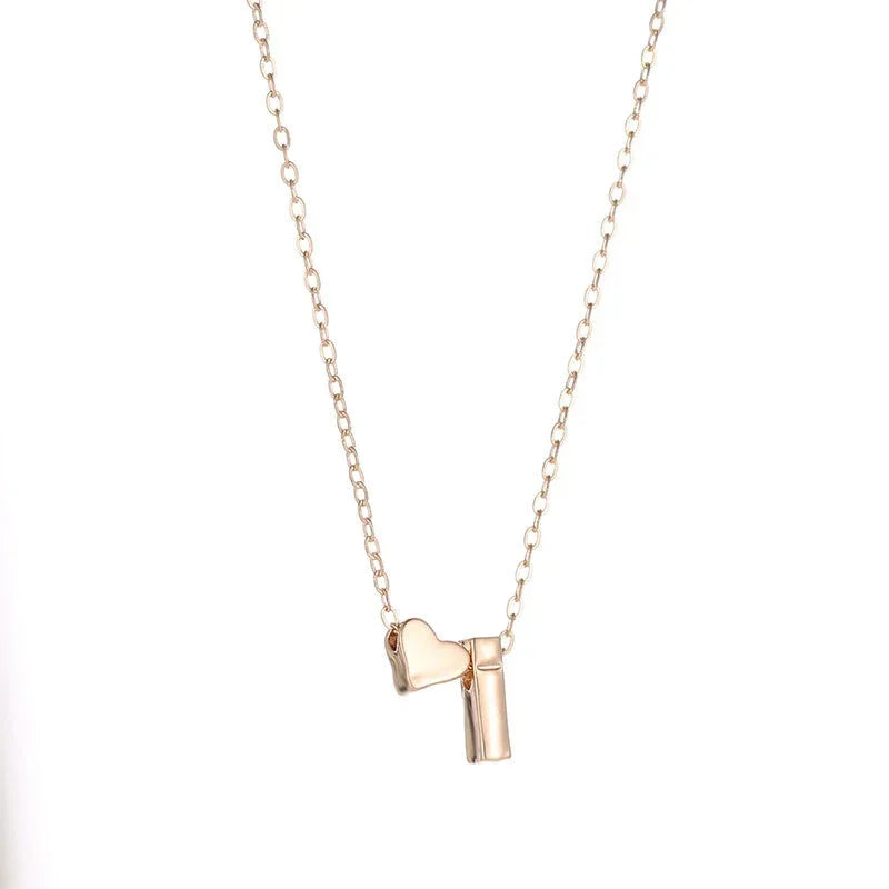 SUMENG Tiny Heart Initial Necklace – Dainty Gold/Silver Letter Choker for Women, Personalized Gift