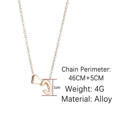 SUMENG Tiny Heart Initial Necklace – Dainty Gold/Silver Letter Choker for Women, Personalized Gift